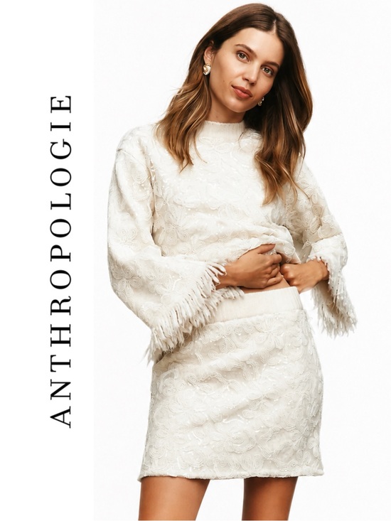 Anthropologie Dresses & Skirts - Anthropologie Maeve Sequin Tulle Overlay Sweater Mini Skirt
